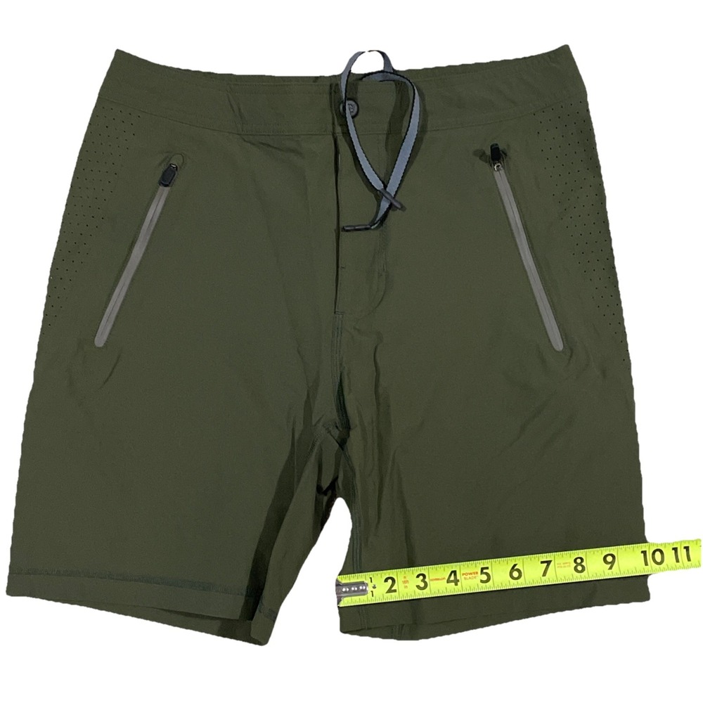 Mack Weldon Shorts Small Army Green Athleisure Work Out Vented 30x7" Inseam - Picture 4 of 7